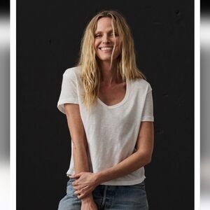 White V Neck T Shirt